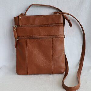Faux leather - Small cross body bag -  Bentley purse - Brown colour